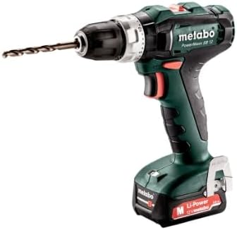 Metabo SB12 PowerMaxx SB 12 Cordless Impact Drill (601076500) Plastic Case 12 V 2 x 2 Ah Li-Ion + SC 30, 12 V, Size