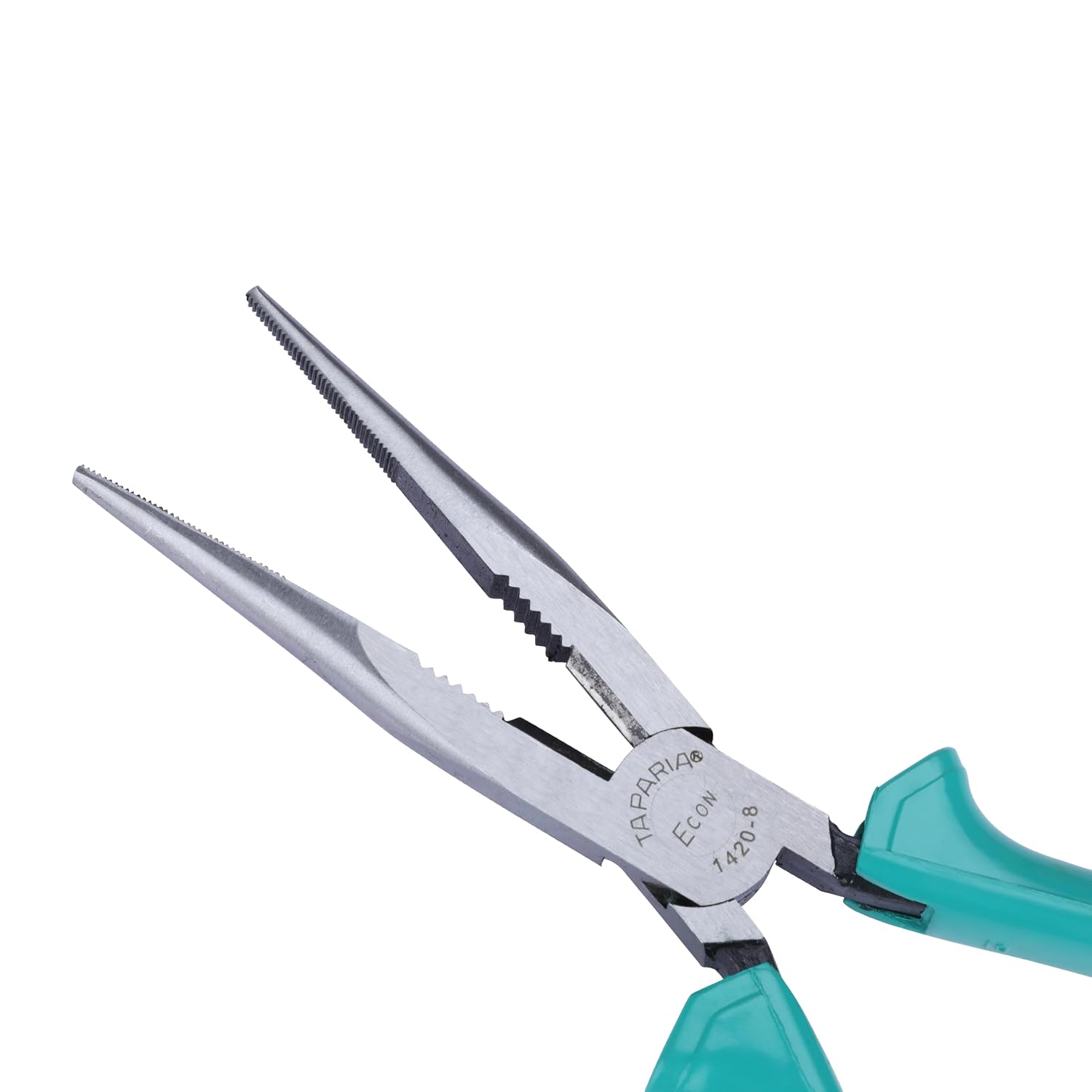 Taparia 1420-8 Long Nose Plier, 8 Inch / 205mm Steel |Green PVC Insulated Handle | Wire Cutting & Bending Tool for Household & Industrial Use.
