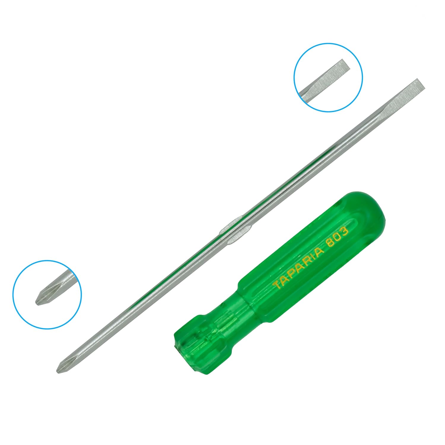 TAPARIA 803 Screwdriver, Green and Silver, 55 mm