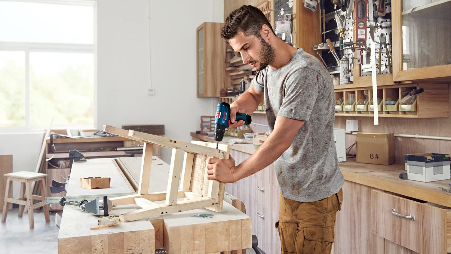 BOSCH Professional GSB 120-LI Cordless Impact Drill Driver, 12 V, 10 mm Chuck, 2 x GBA 12 V 2.0Ah Battery, 1 x GAL 12V-20 Charger & 23 Pcs Accessories Set, 1 Year Warranty