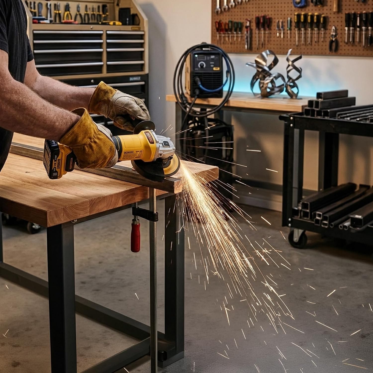 DEWALT DCG407N-B1 18V(20V MAX) 100mm (4) Cordless Brushless Slide Angle Grinder – BARE TOOL, 9000 RPM No Load Speed, SIDE HANDLE INCLUDED