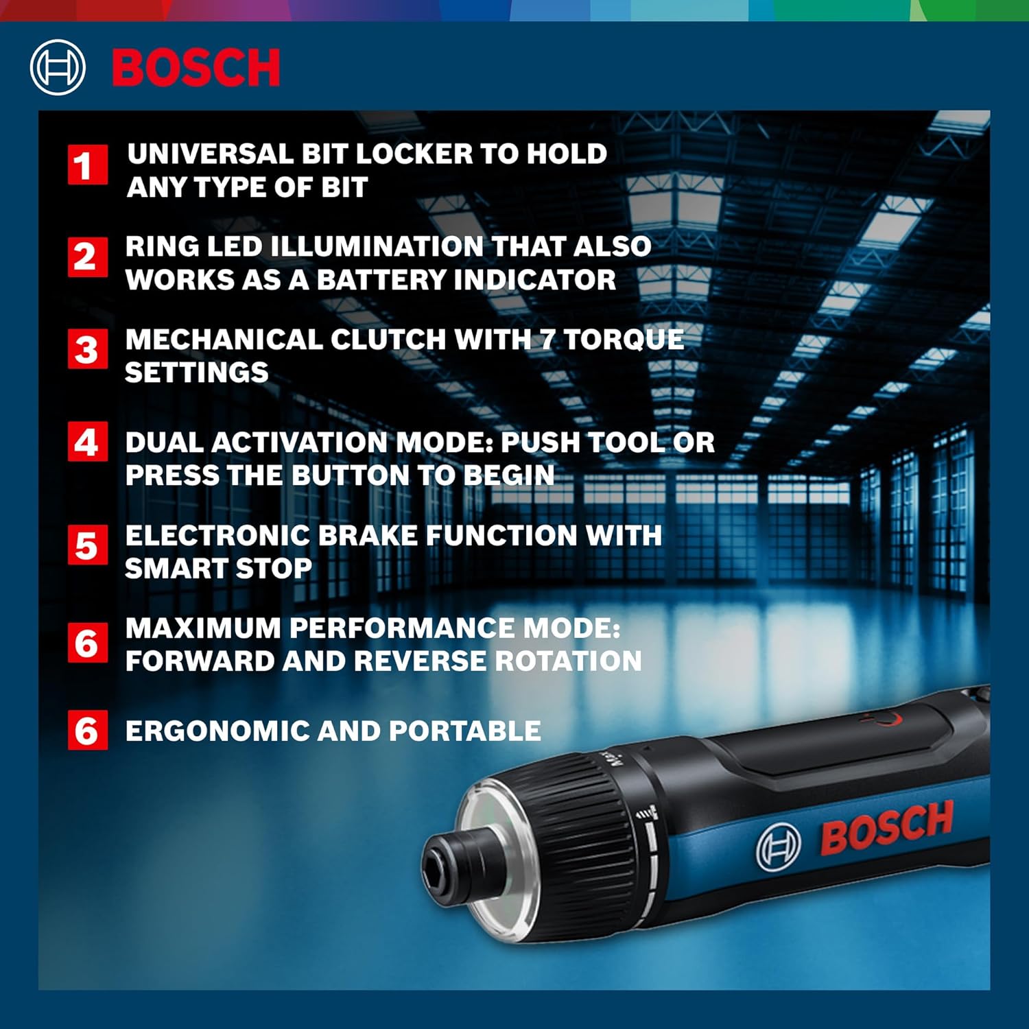 BOSCH GO 3.0 Professional Screwdriver Kit | 9-Piece Screwdriver Bit Set| 2.0Ah Battery | Speed 360 RPM | Torque 5/2 Nm | Push Start and Smart Stop | ¼” HEX Universal Bit Holder